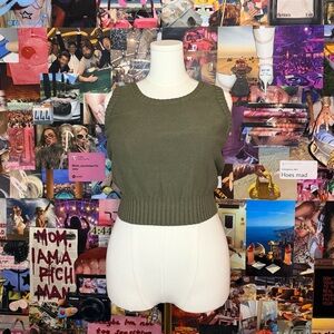 Melrose and Market olive green knit sweater vest